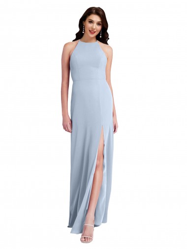 Crepe Esticado Abrir de volta Comprimento Chão Cabeçada Bainha Vestidos de Madrinha / Vestidos de Noite / Vestidos de Festa em Promoção