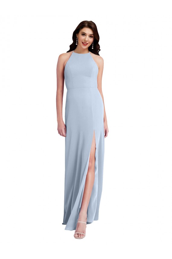 Crepe Esticado Abrir de volta Comprimento Chão Cabeçada Bainha Vestidos de Madrinha / Vestidos de Noite / Vestidos de Festa em Promoção