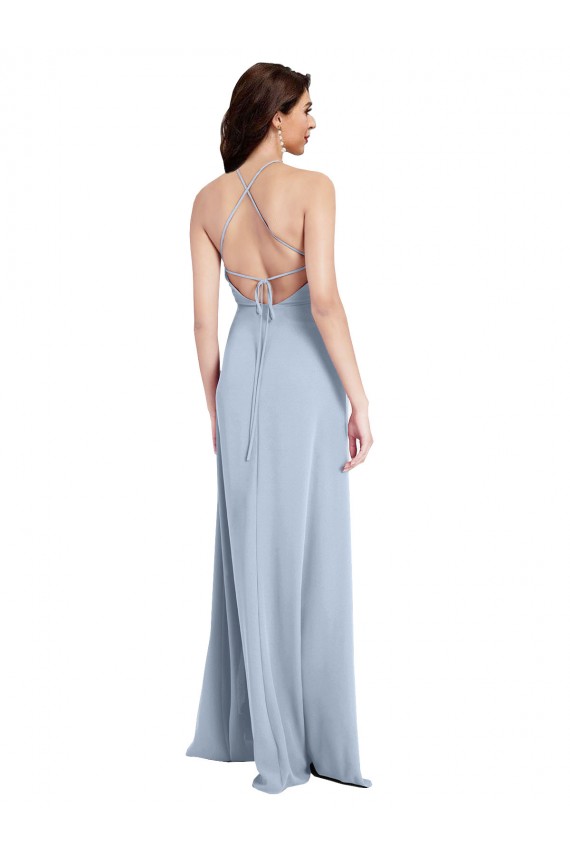 Crepe Esticado Abrir de volta Comprimento Chão Cabeçada Bainha Vestidos de Madrinha / Vestidos de Noite / Vestidos de Festa em Promoção