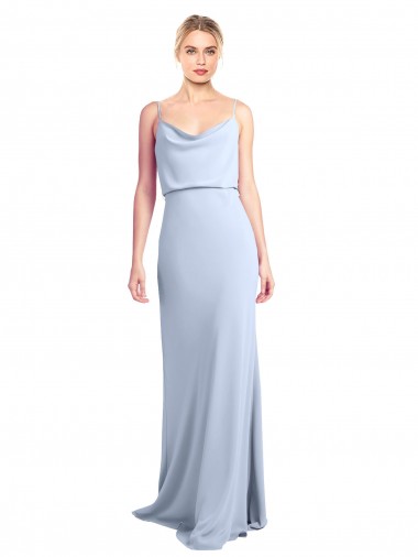 Crepe Esticado Costas em V Comprimento Chão Decote Capuz Bainha Vestidos de Madrinha / Vestidos de Noite / Vestidos de Festa em Promoção