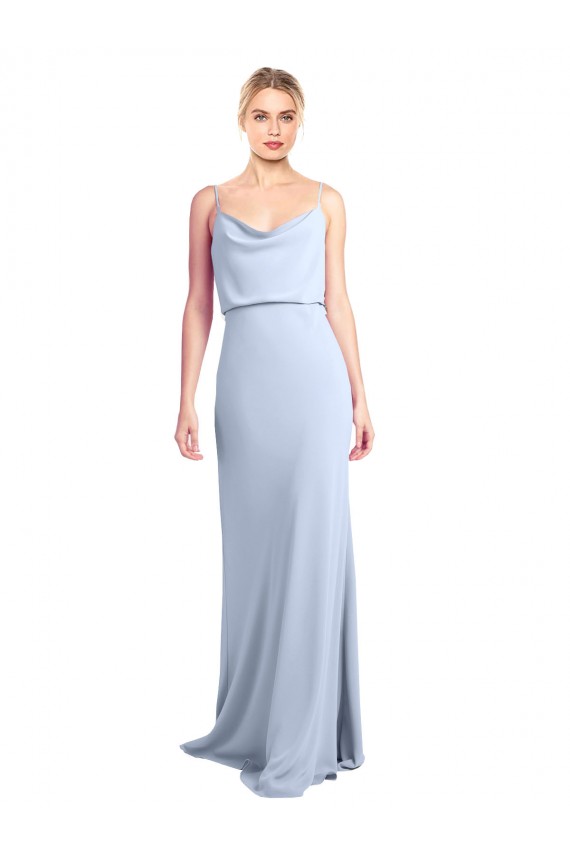Crepe Esticado Costas em V Comprimento Chão Decote Capuz Bainha Vestidos de Madrinha / Vestidos de Noite / Vestidos de Festa em Promoção