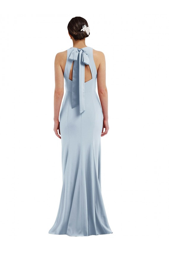 Crepe Esticado Abrir de volta Comprimento Chão Cabeçada Trombeta Vestidos de Madrinha / Vestidos de Noite / Vestidos de Festa em Promoção