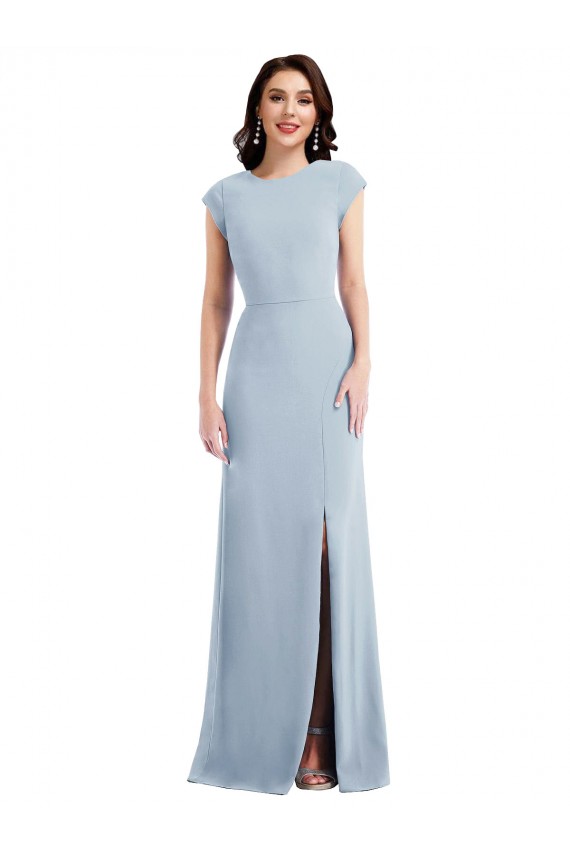 Crepe Esticado Abrir de volta Comprimento Chão Trombeta Vestidos de Madrinha / Vestidos de Noite / Vestidos de Festa em Promoção