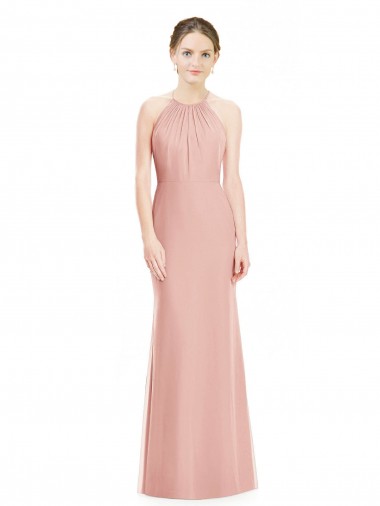 Chiffon Comprimento Chão Cabeçada Sereia Bliss Vestidos de Madrinha em Promoção