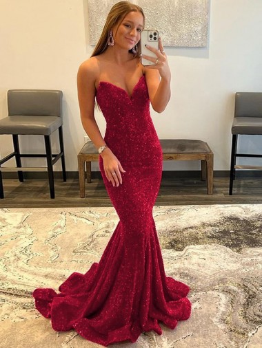 Lantejoulas Veludo Comboio Varredela Amor Bainha Vestidos de Festa em Promoção