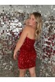 Lantejoulas Veludo Curto Amor Bainha Vestidos de Festa em Promoção