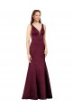 Cetim Costas em V Comprimento Chão Decote V Bainha Vestidos de Madrinha / Vestidos de Noite / Vestidos de Festa em Promoção