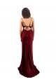 Cetim Sedoso Abrir de volta Comprimento Chão Decote Capuz Bainha Vestido de Madrinha / Vestido de Noite / Vestido de Festa em Promoção
