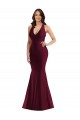 Cetim Sedoso Abrir de volta Comprimento Chão Decote V Sereia Vestidos de Madrinha / Vestidos de Noite / Vestidos de Festa em Promoção
