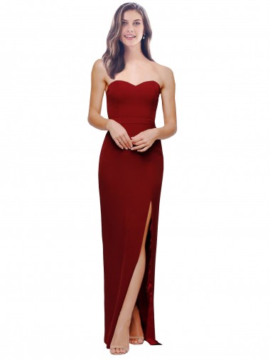 Crepe Esticado Lombar Comprimento Chão Amor Bainha Longo Vestidos de Madrinha / Vestidos de Noite / Vestidos de Festa em Promoção