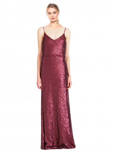 Lantejoulas Comprimento Chão Cabeçada Linha A Vestidos de Madrinha / Vestidos de Noite / Vestidos de Festa em Promoção