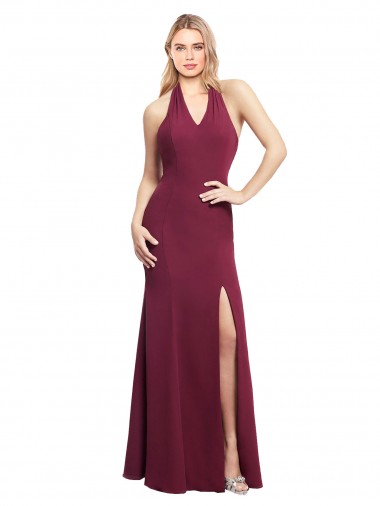 Chiffon Abrir de volta Comprimento Chão Cabeçada Sereia Longo Vestidos de Madrinha em Promoção
