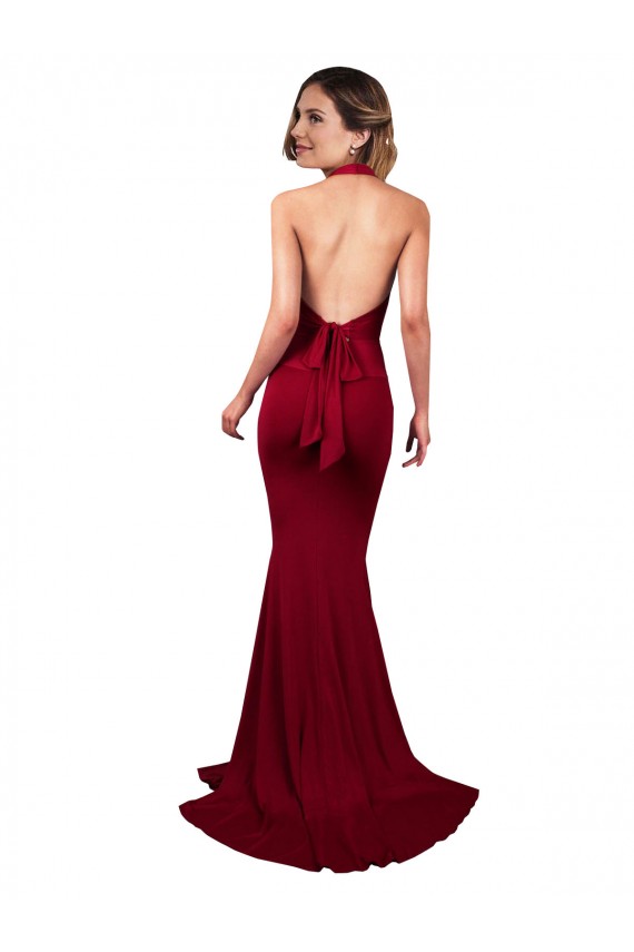 Spandex Abrir de volta Comprimento Chão Cabeçada Sereia Vestidos de Madrinha / Vestidos de Noite / Vestidos de Festa em Promoção