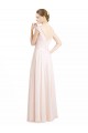 Chiffon & Renda Abrir de volta Comprimento Chão Amor Linha A Longo Vestidos de Madrinha em Promoção
