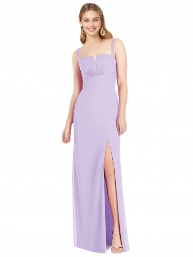 Chiffon Comprimento Chão Alças finas Sereia Longo Vestidos de Madrinha em Promoção