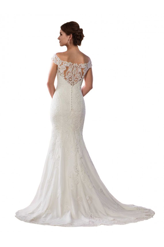 Renda Comboio Capela Fora do Ombro Sereia Vestidos de Noiva Boho em Promoção
