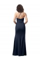 Crepe Esticado Criss Cruz Comprimento Chão Alças finas Bainha Vestidos de Madrinha / Vestidos de Noite / Vestidos de Festa em Promoção