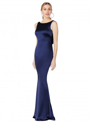 Cetim Elástico Lombar Comprimento Chão Cabeçada Bainha Vestidos de Madrinha / Vestidos de Noite / Vestidos de Festa em Promoção