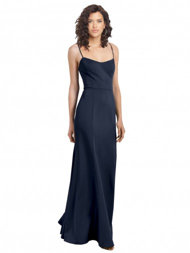 Crepe Esticado Lombar Comprimento Chão Decote Alto Bainha Vestidos de Madrinha / Vestidos de Noite / Vestidos de Festa em Promoção