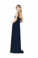 Chiffon Comprimento Chão Decote V Linha A Vestidos de Baile Formais em Promoção