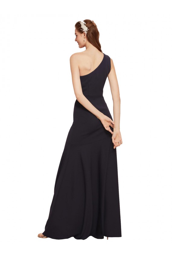 Crepe Esticado Comprimento Chão Um Ombro Linha A Vestidos de Madrinha / Vestidos de Noite / Vestidos de Festa em Promoção