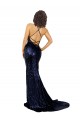 Lantejoulas Lombar Comprimento Chão Decote V Sereia Vestidos de Madrinha / Vestidos de Noite / Vestidos de Festa em Promoção