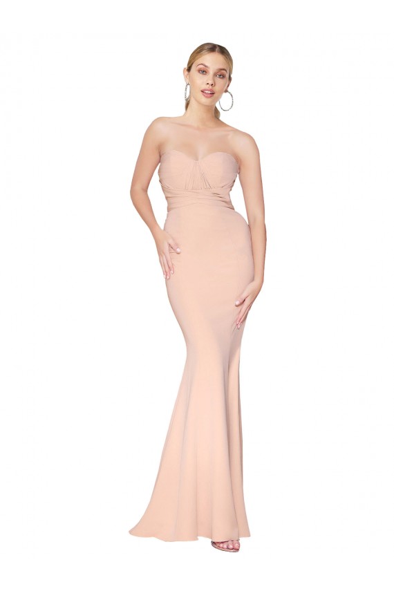 Crepe Esticado Comprimento Chão Amor Sereia Vestidos de Madrinha / Vestidos de Noite / Vestidos de Festa em Promoção