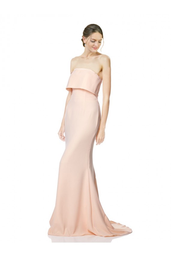 Crepe Esticado Comprimento Chão Sem alças Sereia Vestidos de Madrinha / Vestidos de Noite / Vestidos de Festa em Promoção