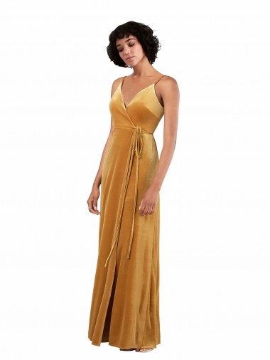 Veludo Elástico Costas em V Comprimento Chão Decote V Coluna Vestidos de Madrinha / Vestidos de Noite / Vestidos de Festa em Promoção