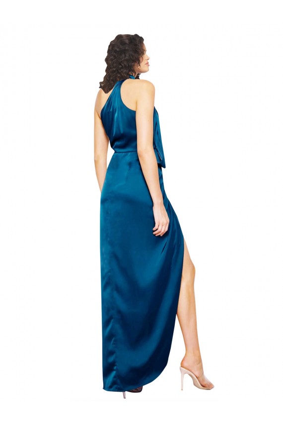 Cetim Sedoso Comprimento Chão Cabeçada Bainha Vestidos de Madrinha / Vestidos de Noite / Vestidos de Festa em Promoção