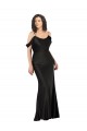 Cetim Sedoso Lombar Comprimento Chão Fora do Ombro Linha A Vestidos de Madrinha / Vestidos de Noite / Vestidos de Festa em Promoção