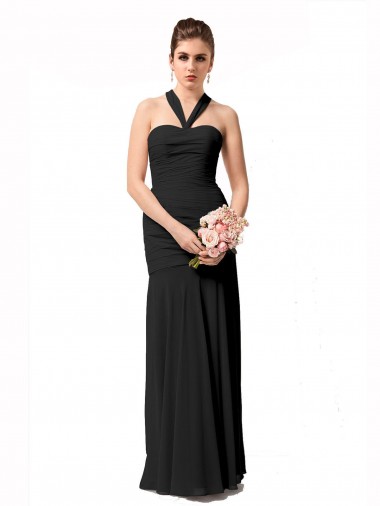 Chiffon Comprimento Chão Cabeçada Sereia Vestidos de Madrinha em Promoção