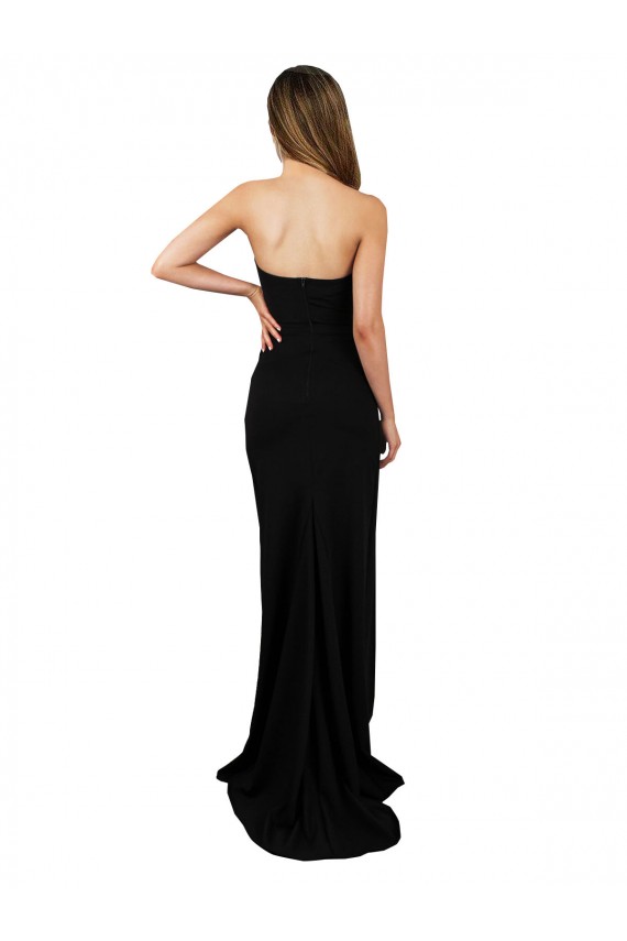 Crepe Esticado Lombar Comprimento Chão Amor Coluna Vestidos de Madrinha / Vestidos de Noite / Vestidos de Festa em Promoção