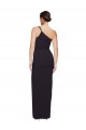 Crepe Esticado Comprimento Chão Um Ombro Bainha Preto Vestidos de Madrinha / Vestidos de Noite / Vestidos de Festa em Promoção
