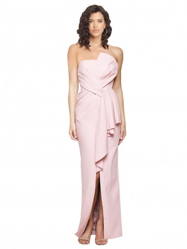 Crepe Esticado Lombar Comprimento Chão Sem alças Bainha Vestidos de Madrinha / Vestidos de Noite / Vestidos de Festa em Promoção
