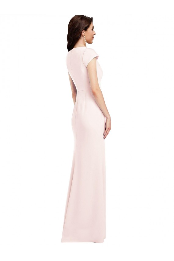 Crepe Esticado Comprimento Chão Decote V Linha A Longo Vestidos de Madrinha / Vestidos de Noite / Vestidos de Festa em Promoção