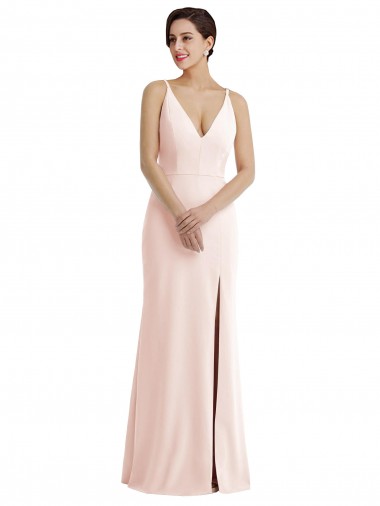 Crepe Esticado Costas em V Comprimento Chão Decote V Trombeta Vestidos de Madrinha / Vestidos de Noite / Vestidos de Festa em Promoção