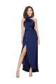 Cetim Sedoso Alto Baixo Cabeçada Linha A Longo Vestidos de Madrinha / Vestidos de Noite / Vestidos de Festa em Promoção