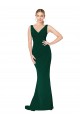 Crepe Esticado Comprimento Chão Decote V Sereia Vestidos de Madrinha / Vestidos de Noite / Vestidos de Festa em Promoção