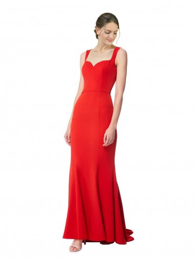 Crepe Esticado Comprimento Chão Amor Sereia Vestidos de Madrinha / Vestidos de Noite em Promoção