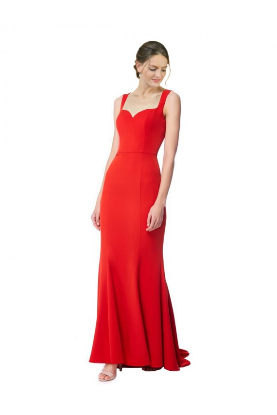 Crepe Esticado Comprimento Chão Amor Sereia Vestidos de Madrinha / Vestidos de Noite em Promoção