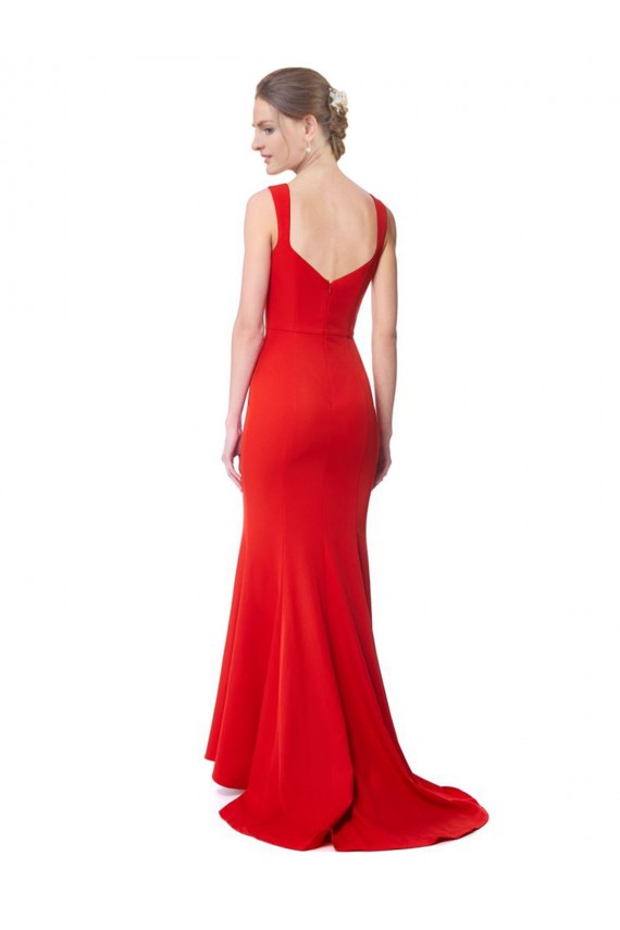 Crepe Esticado Comprimento Chão Amor Sereia Vestidos de Madrinha / Vestidos de Noite em Promoção