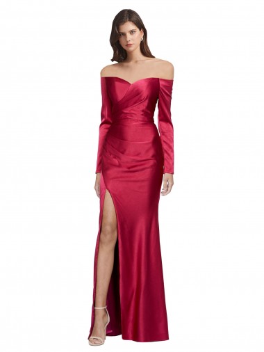 Cetim Elástico Comprimento Chão Amor Bainha Vestidos de Madrinha / Vestidos de Noite / Vestidos de Festa em Promoção