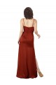 Cetim Sedoso Lombar Comprimento Chão Alças finas Linha A Vermelho Vestidos de Madrinha / Vestidos de Noite / Vestidos de Festa em Promoção